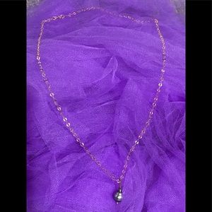 Hawaiian made rose gold, black pearl necklace